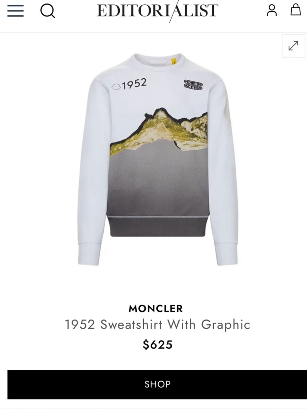 🏔 MONCLER GENIUS 1952 Graphic Sweatshirt – Size L